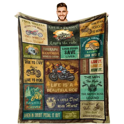 Biker for Life Blanket: Motorcycle Quotes Throw