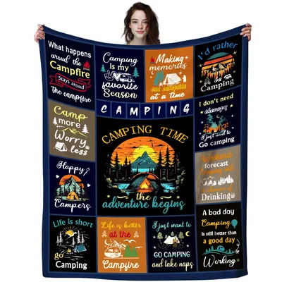 Campfire Camping Blanket for Campers and Outdoor Fans