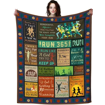 Runner Gift Blanket: A Patchwork of Running Quotes
