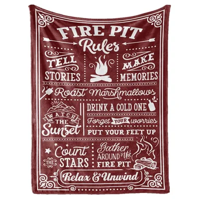 Fire Pit Rules Blanket for Campfire Lovers and Hosts