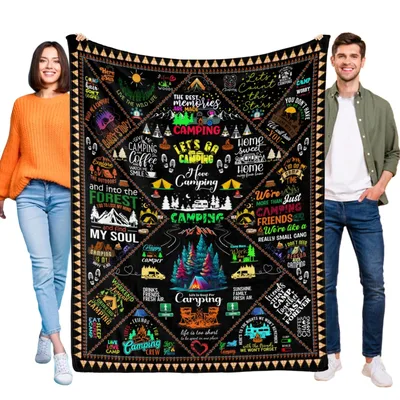 Camping Friends Blanket: A Collage for Campers
