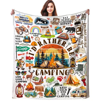 I'd Rather Be Camping Camping Blanket for Campers