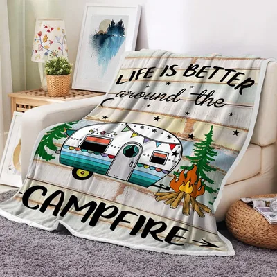 Campfire Camper Blanket: Life Is Better Around the Campfire