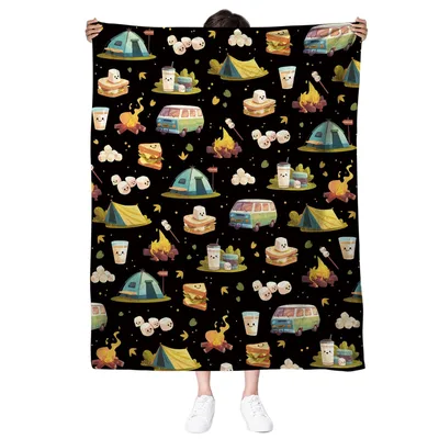 Camping Smores Blanket for Campfire Fans and Night Owls