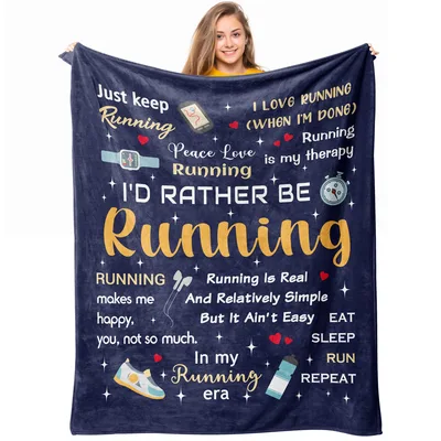 I'd Rather Be Running Blanket: A Runner's Favorite Quote Design