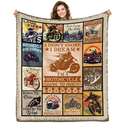 Vintage Motorcycle Blanket for Riders Who Dream Big