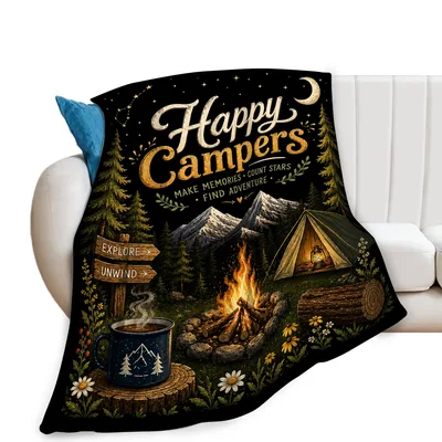 Happy Campers Make Memories Blanket for Camp Lovers