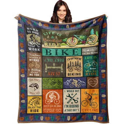 Cycling Gift Blanket for Riders Who Ride Everywhere