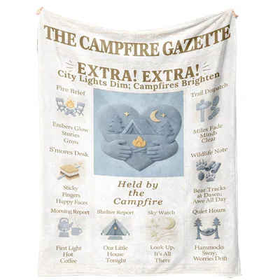 Camping Gazette Blanket: A Newspaper of Campfire Life