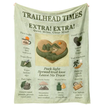Hiking Rules Blanket: A Trail Newspaper Throw for Hikers