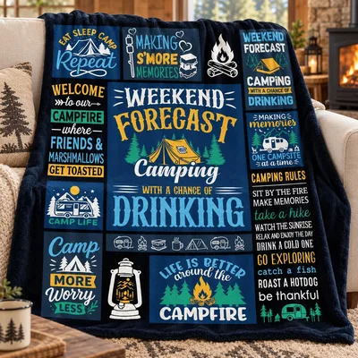 Camping with Drinking Blanket: A Campfire Joke Throw