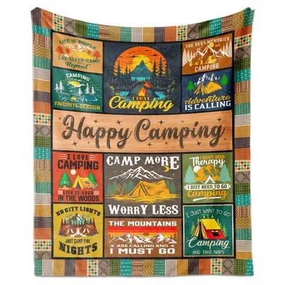 Camper Gift Blanket: A Collage of Campfire Sayings