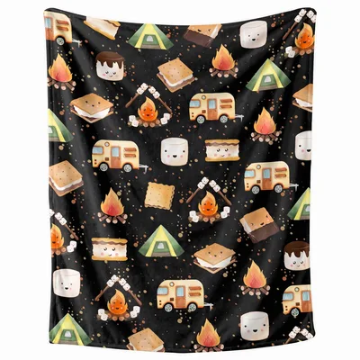S'Mores Camping Blanket: Campfire Cheer for Your Couch
