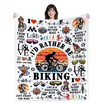 Biking Lover Blanket: Trail-Ready Cozy Throw