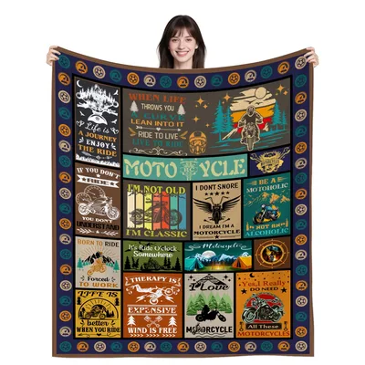Biker Quotes Blanket for Motorcycle Riders and Fans