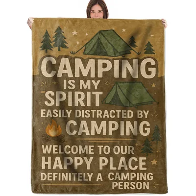 Camping Is My Spirit Blanket for Campers Who Love the Outdoors