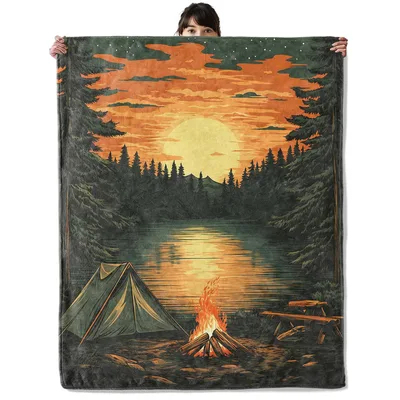 Lakeside Camping Blanket for Sunset Nights Outdoors