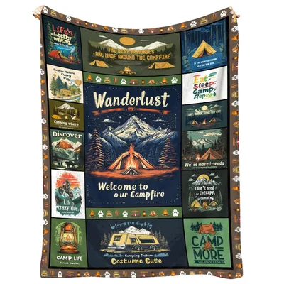 Life's a better Blanket: Camping Collage Throw