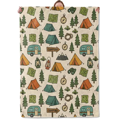 Camping Adventure Pattern Blanket Gift for Campers