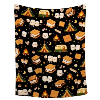 Campfire Marshmallow Blanket for Camp Lovers