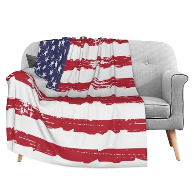 Distressed American Flag Blanket: Vintage Stars and Stripes Throw