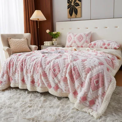 Pink Aztec Diamond Pattern Blanket: Soft Southwestern Geometric Design