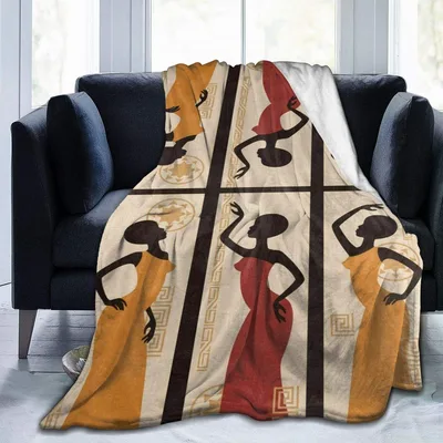 Silhouette Women Vintage Pattern Blanket