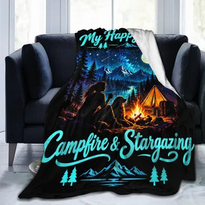 Campfire and Stargazing Blanket: My Happy Place Design
