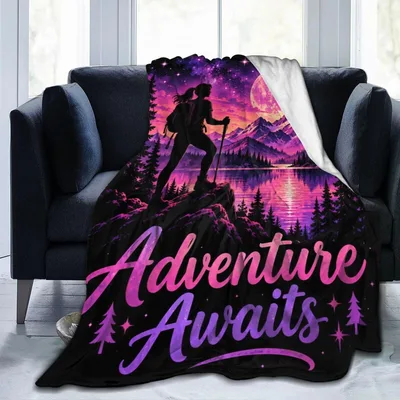 Adventure Awaits Mountain Hiker Blanket for Trail Lovers