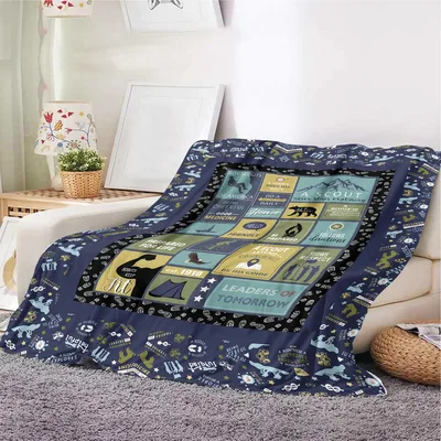 Scouting Camping Icons Patchwork Blanket for Outdoor Enthusiasts