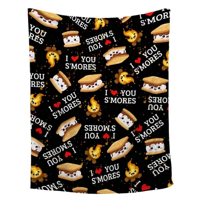 S'mores Marshmallow Pattern Blanket: Cute Campfire Treats Design