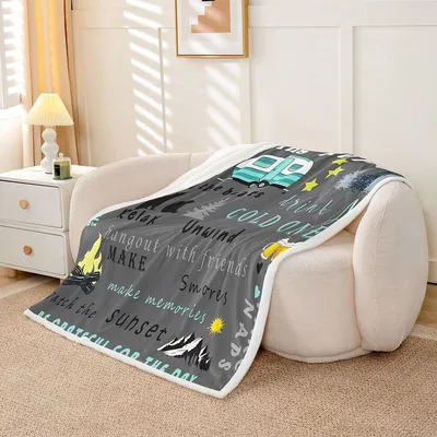 Camping Rules Bear Wildlife Blanket for RV and Camper Lovers