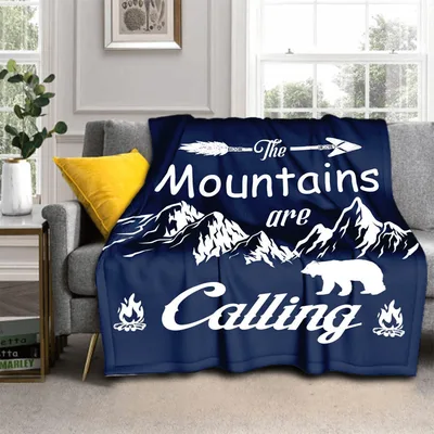 The Mountains Are Calling Blanket: Outdoor Adventure Design