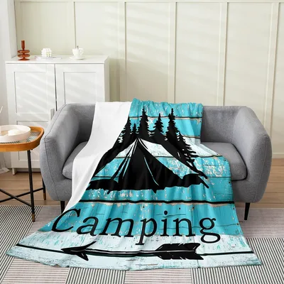 Camping Tent Under Pines Blanket for Forest Lovers