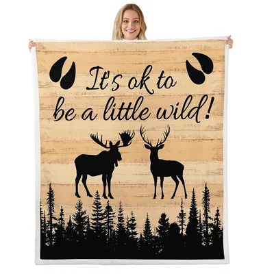 It's Ok Blanket: Wild Moose and Deer Forest Design