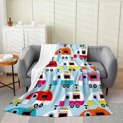 Happy Camper Vans Colorful Blanket