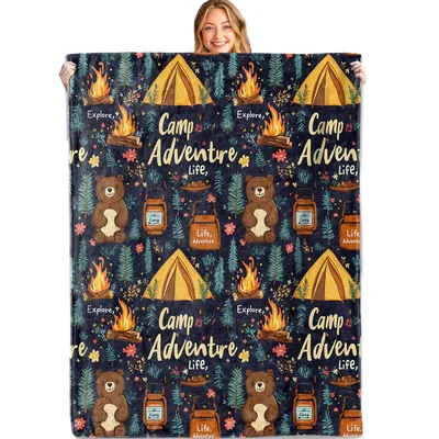 Camp Adventure Campfire Tent Blanket for Forest Lovers