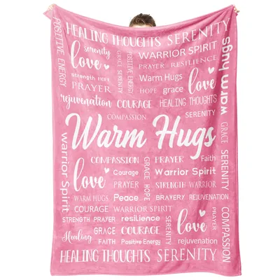 Warm Hugs Healing Thoughts Serenity Blanket for Cancer Support