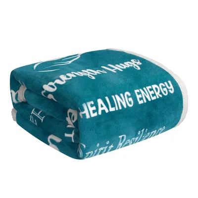 Healing Energy Blanket: Words of Support in Teal