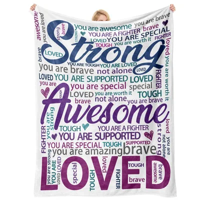 Strong Awesome Loved Blanket: Encouragement in Every Line