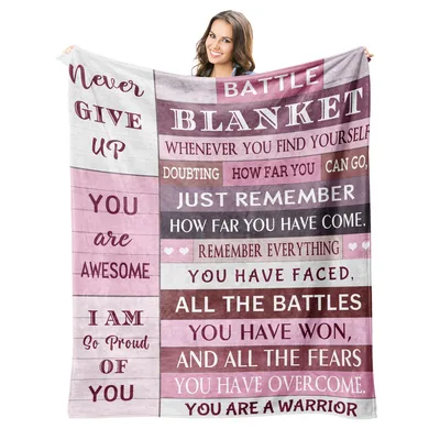 Motivational Message Blanket for Encouragement and Strength
