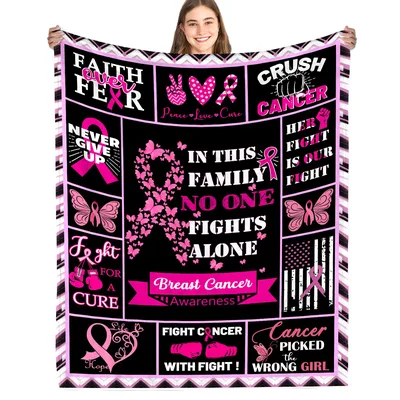 Hugs Pink Blanket: In This Family No One Fights Alone Design
