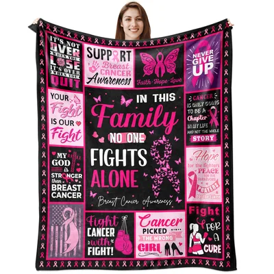 Breast Cancer Strength Pink Blanket