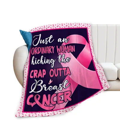 Pink Ribbon Breast Cancer Blanket: Ordinary Woman, Fierce Spirit