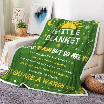 Warrior Motto Blanket: Fight On in Gold and Green
