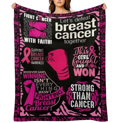 Let's Defeat Breast Cancer Blanket: Fight, Faith, and Strength