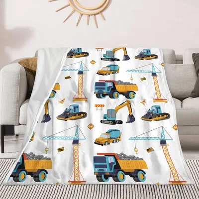 Construction Vehicles Blanket for Little Builders
