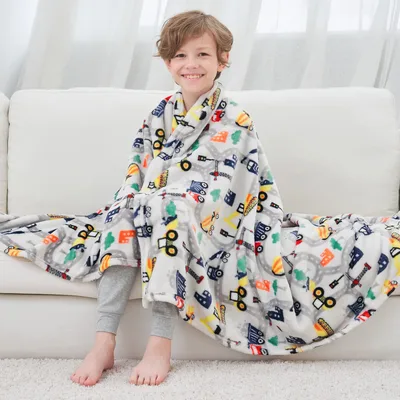 Construction Trucks Blanket for Kids and Little Builders