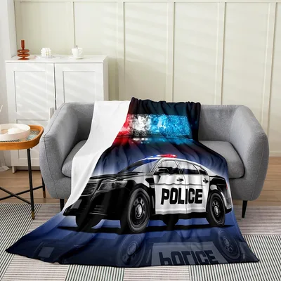 Police Car Blanket for Kids and Car Fans
