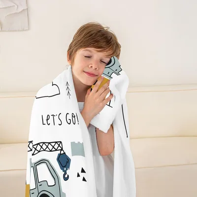 Let's Go Trucks Blanket for Little Builders
